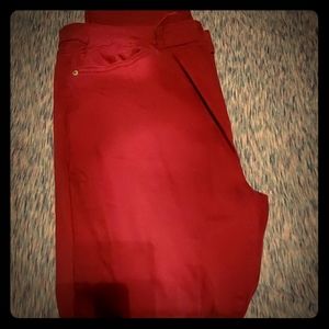 Luck and Blessed maroon ripped jeans